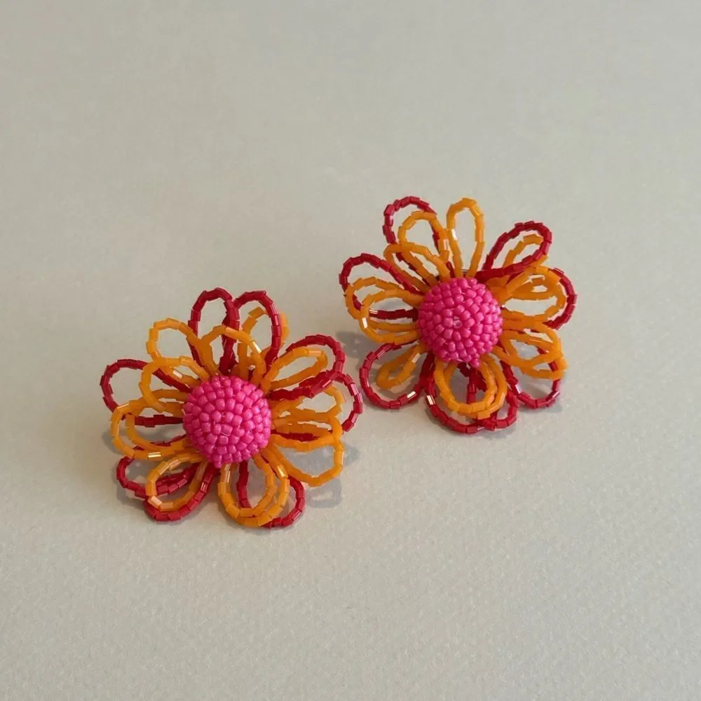 Vibrant Floral Earrings N1453